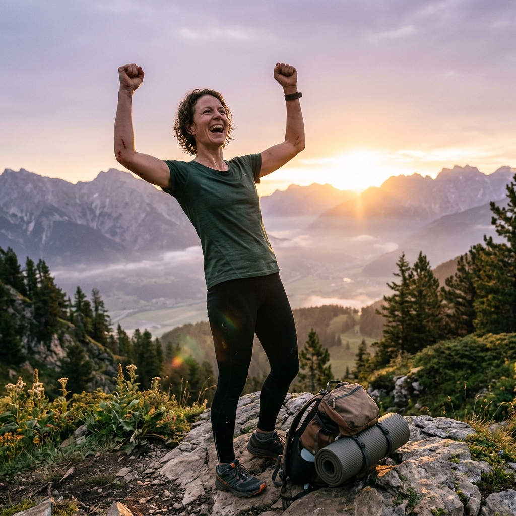 Person completing an intense outdoor workout at sunrise representing a major health transformation